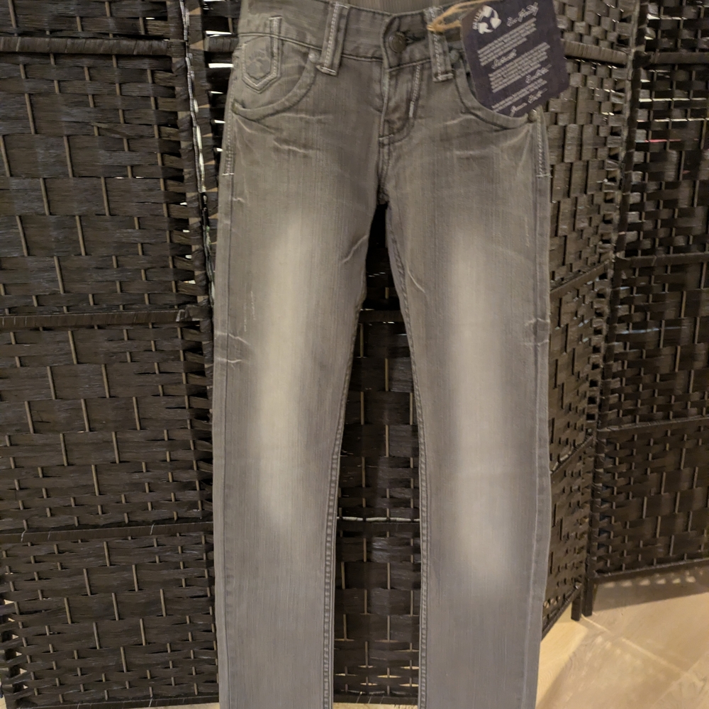 "REUSE JEANS Eco-friend StraightLeg, 34" Inseam, Light Wash Jeans, Washed Gray